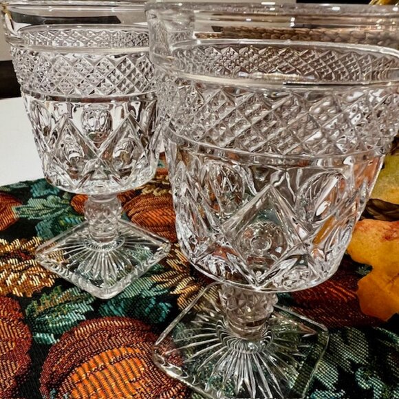 Set of 2 Vintage Imperial Glass Cape Cod Clear Water Goblets - Picture 2 of 7